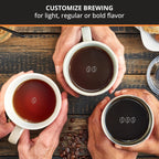 Cafetière numérique 10 tasses, acier inoxydable noir, programme d'infusion, pause et service automatiques