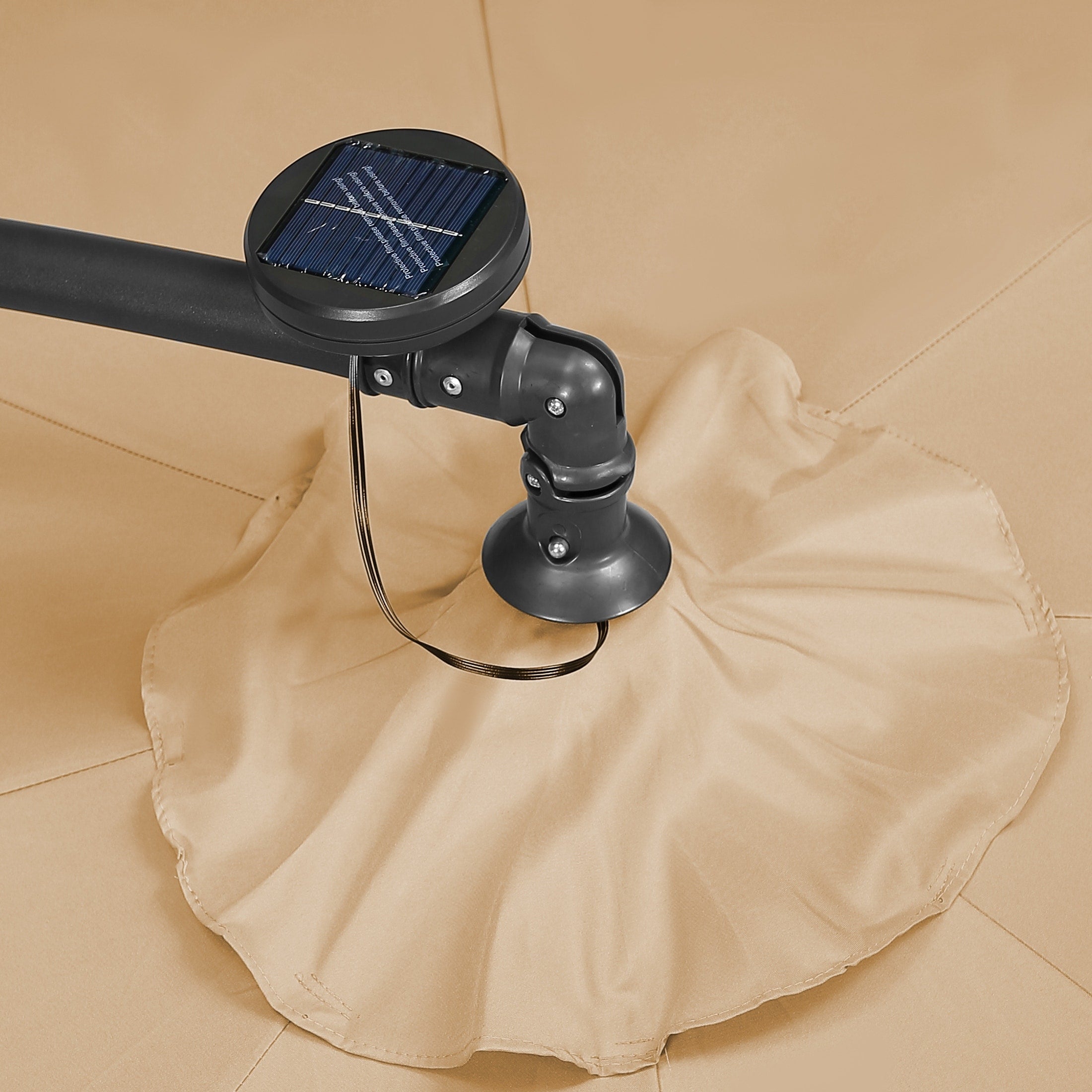 Parasol de terrasse lumineux à énergie solaire de 3 m avec pied