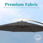 Parasol déporté à manivelle en acier de 3 m avec base lestée