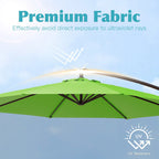 Parasol déporté à manivelle en acier de 3 m avec base lestée