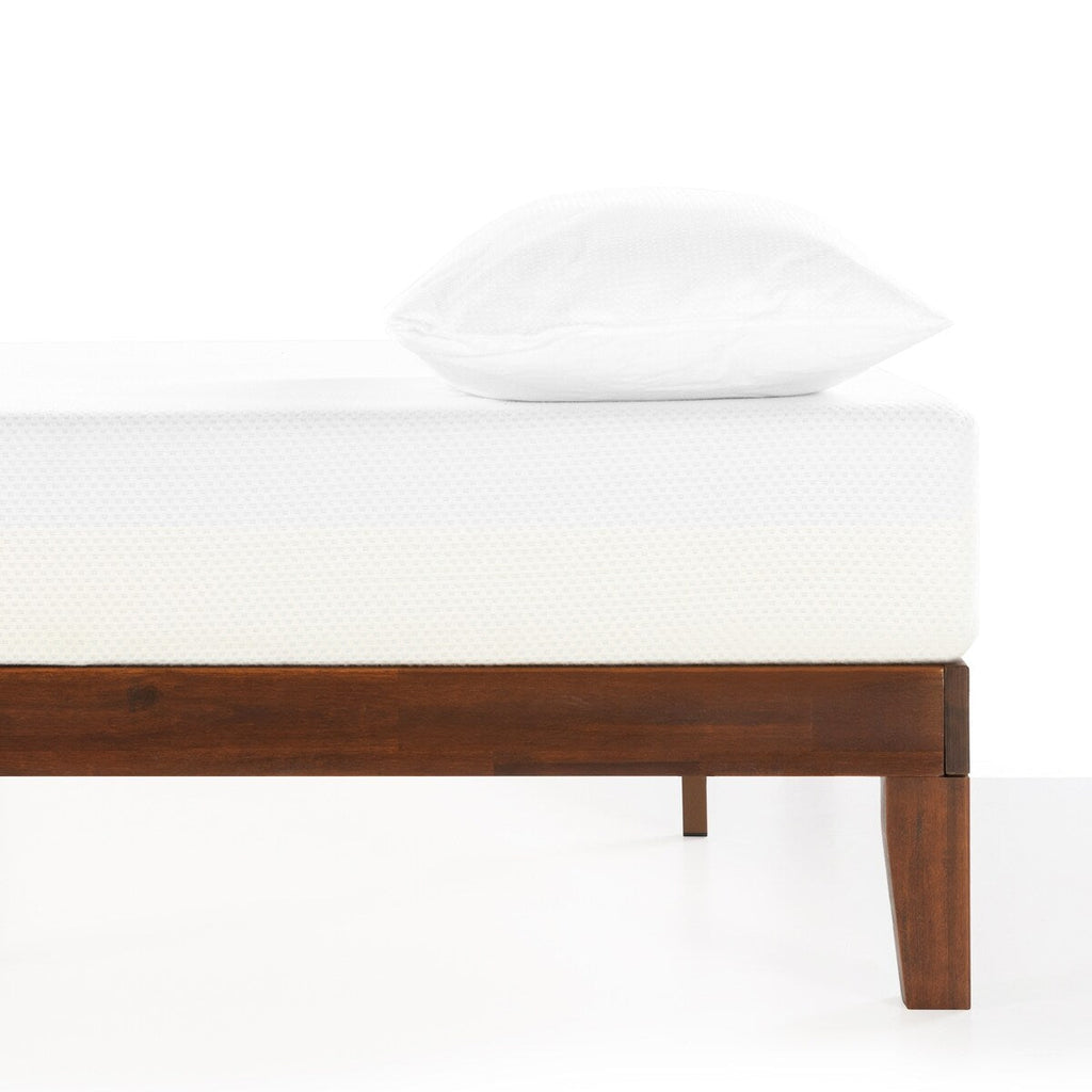 Cadre de lit plateforme classique en bois massif de 12 pouces