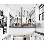 Lustre minimaliste à 15 lumières, style chandelier, 2 niveaux, design ancien - 48