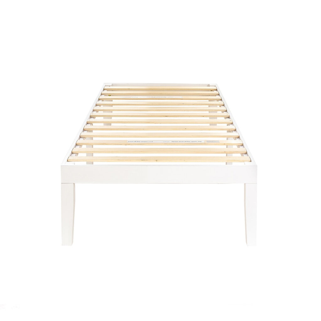 Cadre de lit plateforme classique en bois massif de 16 pouces, disponible en plusieurs finitions
