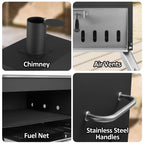 Four à pizza extérieur à 2 couches, 16 pouces, 16 pouces, au feu de bois, idéal pour le camping