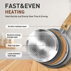 Ensemble de 17 pièces de batterie de cuisine en granit, comprenant casseroles et poêles antiadhésives