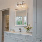 Applique murale 2/3 lumières pour meuble-lavabo avec abat-jour en verre