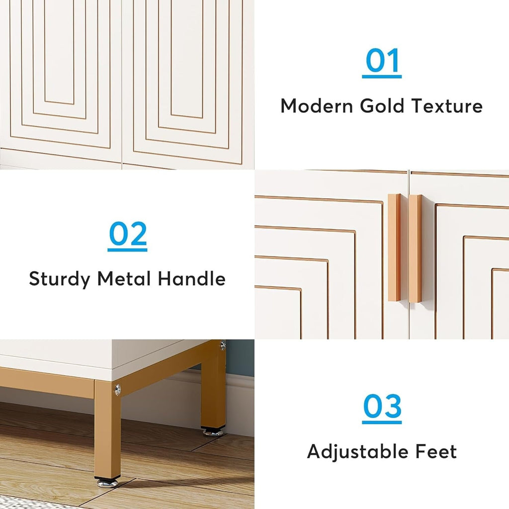 Meuble à chaussures moderne avec portes, 6 niveaux, pour 20 paires de chaussures, idéal pour l'entrée.