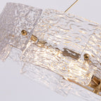 Lustre moderne en cristal doré de 60 cm (23,6 po) avec suspension tambour glamour à 6 lumières, idéal pour îlot de cuisine ou salle à manger.