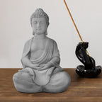 Statue de Bouddha méditant en béton léger de 65 cm (25,6 po)