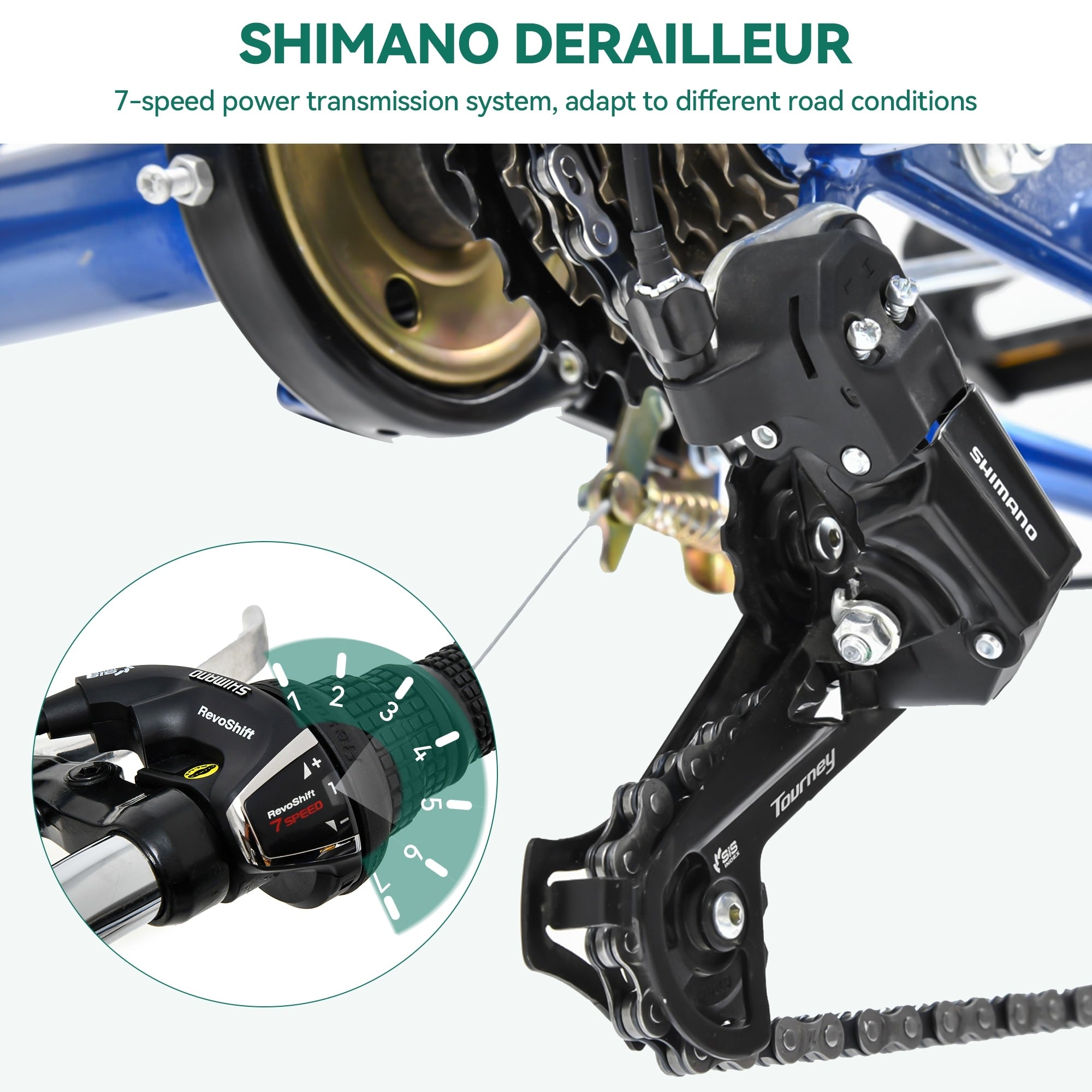 Tricycle adulte 26 pouces, vélo à 3 roues, tricycle à 7 vitesses