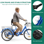 Tricycle adulte 26 pouces, vélo à 3 roues, tricycle à 7 vitesses