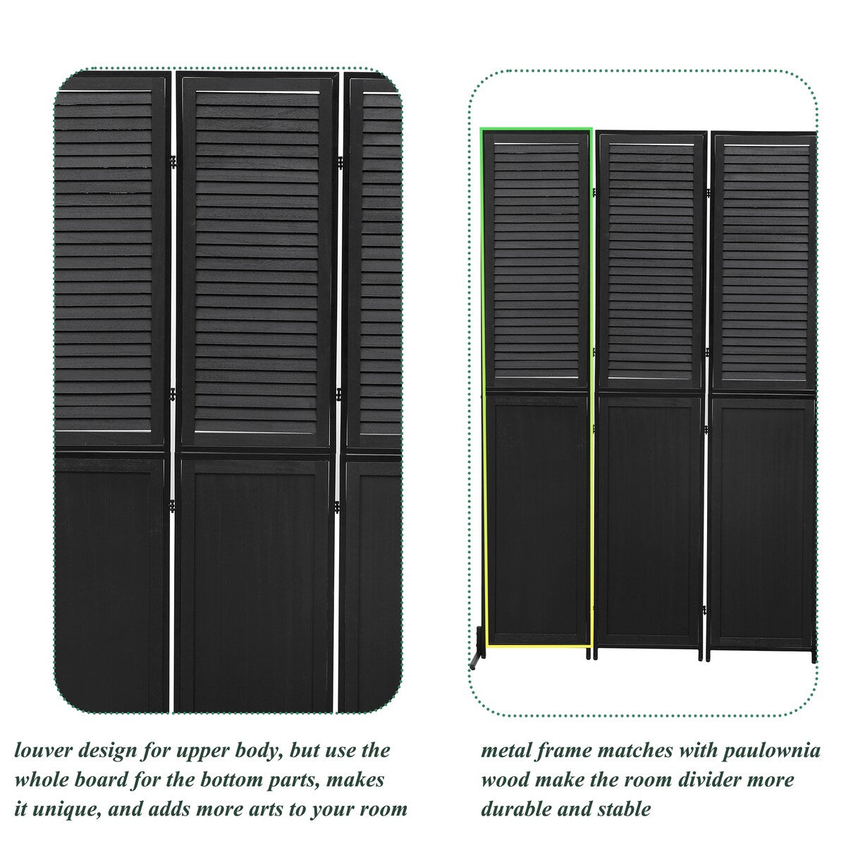 Cloisons de séparation de pièces en bois naturel, 1,83 m, 3 panneaux, occultant pliable, pour séparer les espaces.