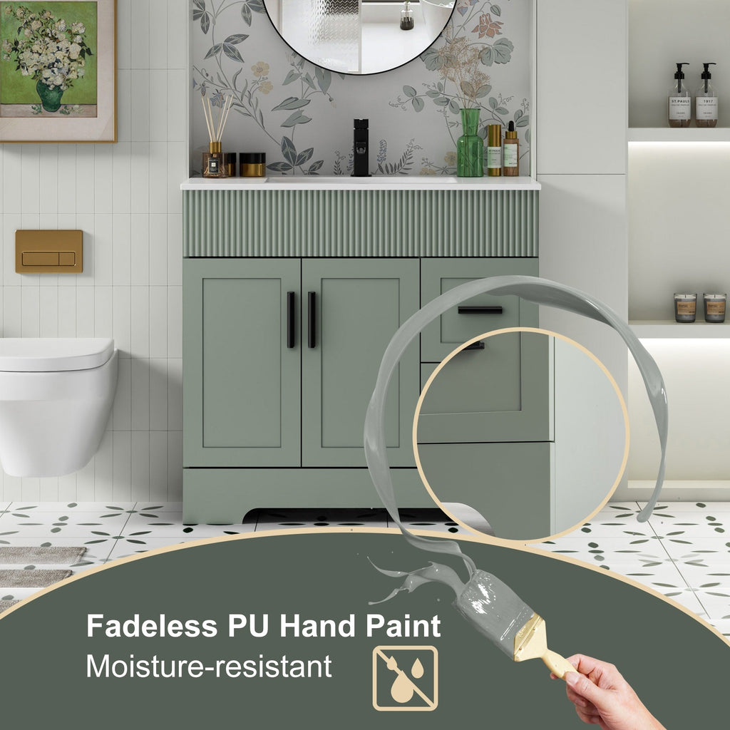 Ensemble meuble-lavabo Wavy Line 30/36/48 avec lavabo et robinet