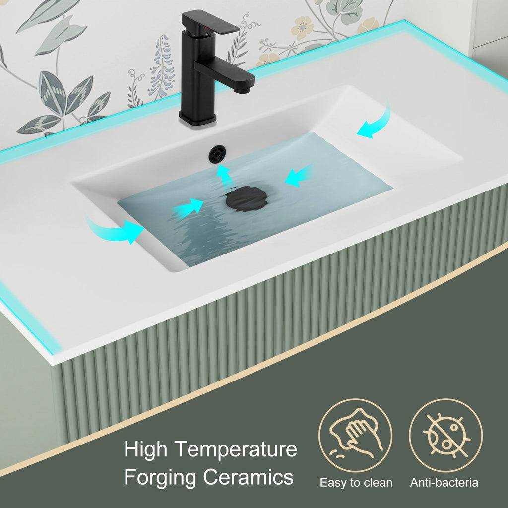 Ensemble meuble-lavabo Wavy Line 30/36/48 avec lavabo et robinet
