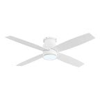 Ventilateur de plafond encastré WINGBO 44/52 pouces à courant continu avec éclairage et télécommande, 4 pales réversibles