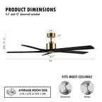 Ventilateur de plafond intérieur WINGBO 54 pouces à moteur CC sans éclairage - Non disponible