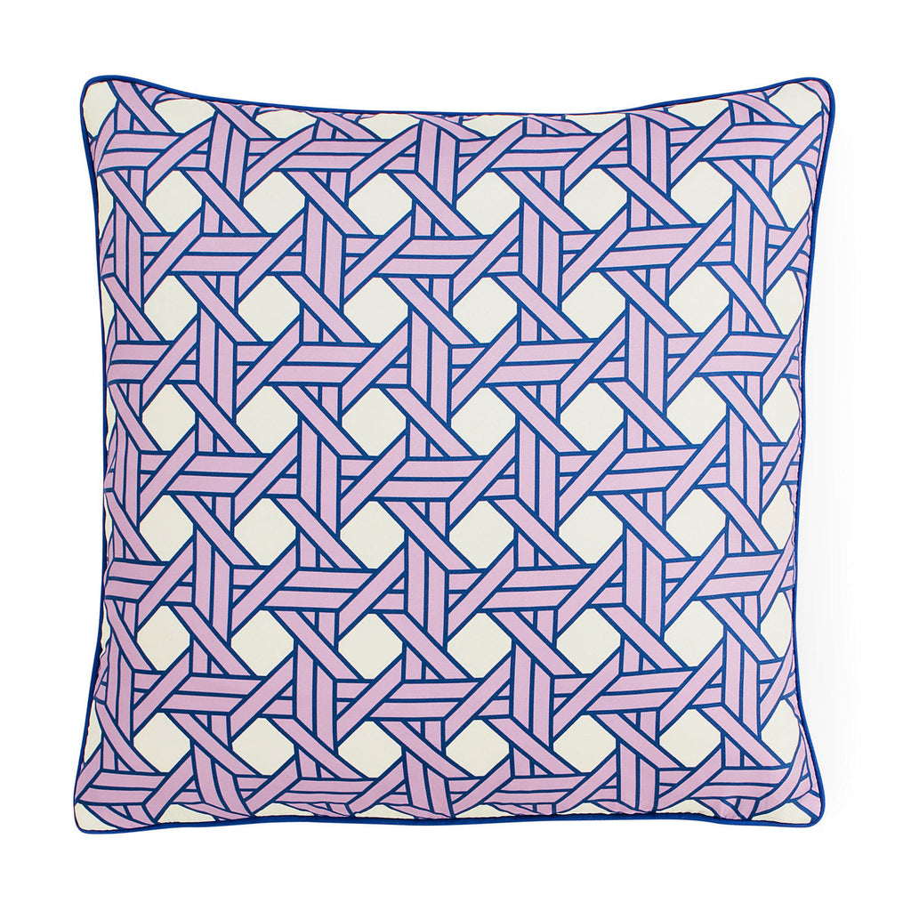 Coussin lavande à motif tressé