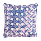Coussin lavande à motif tressé