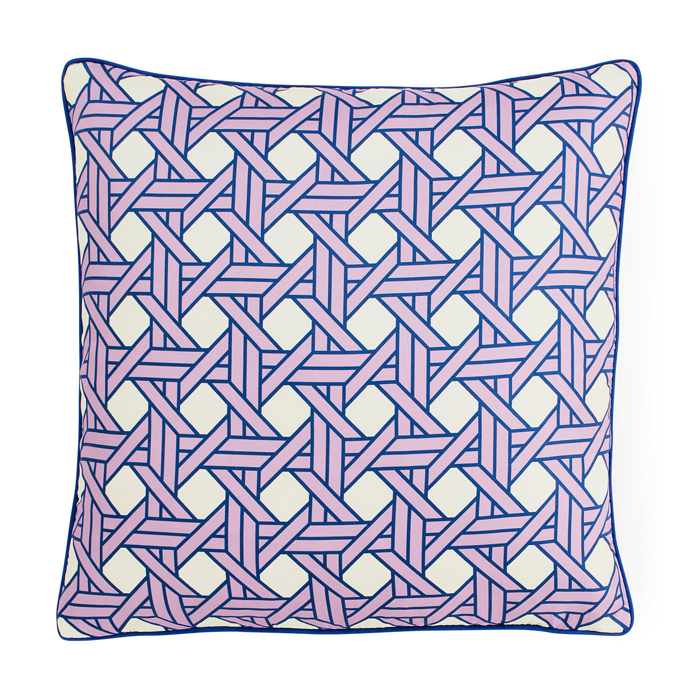 Coussin lavande à motif tressé