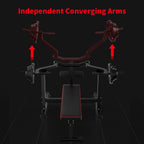 Banc de développé couché Zenova avec bras convergents indépendants et support pour haltères