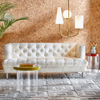 Causeuse Baxter 66 à accoudoirs en T en Serpette ivoire