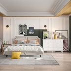 Commode double à 10 tiroirs pour chambre à coucher, blanche, grand espace de rangement