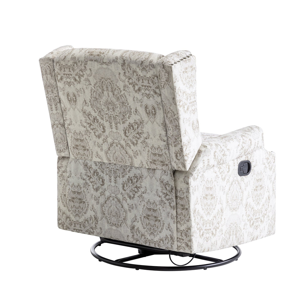 Ensemble de 2 fauteuils inclinables pivotants à bascule de 74 cm de large, à dossier inclinable manuel.