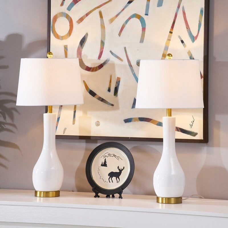 Ensemble de 2 lampes de table en céramique 28,5 avec port USB