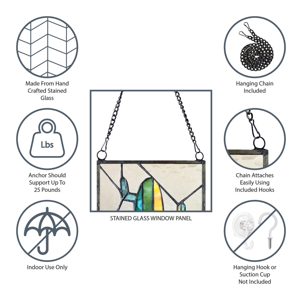 Panneau de vitrail victorien de 22 pouces de haut par River of Goods