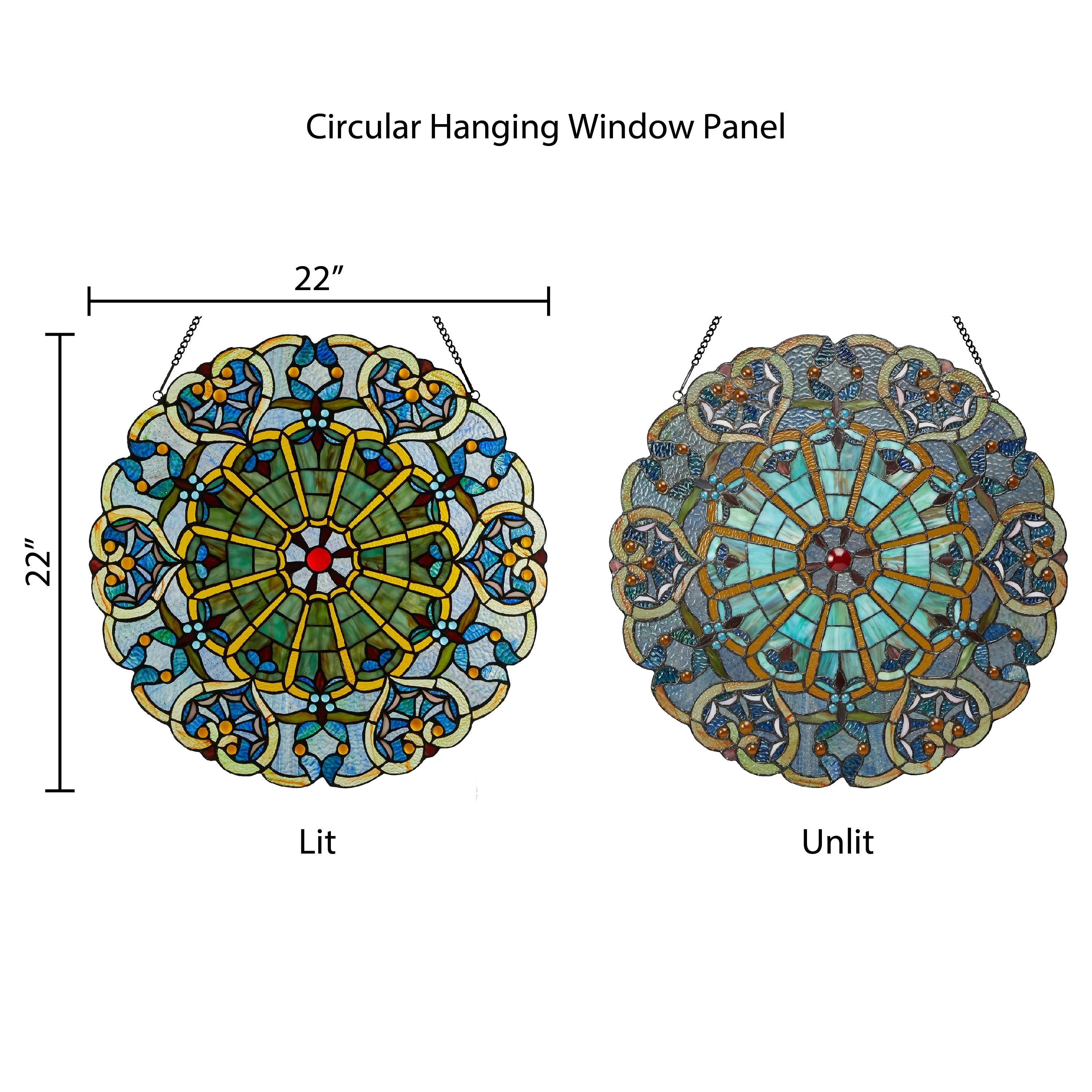 Panneau de vitrail victorien de 22 pouces de haut par River of Goods