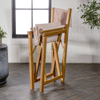 Chaises de réalisateur pliables d'extérieur Theo Classic en bois d'acacia, style milieu du siècle, avec dossier matelassé en losanges et coussin (lot de 2), par JONATHAN Y.