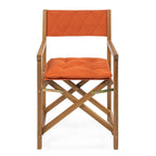 Chaises de réalisateur pliables d'extérieur Theo Classic en bois d'acacia, style milieu du siècle, avec dossier matelassé en losanges et coussin (lot de 2), par JONATHAN Y.