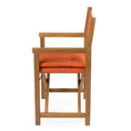 Chaises de réalisateur pliables d'extérieur Theo Classic en bois d'acacia, style milieu du siècle, avec dossier matelassé en losanges et coussin (lot de 2), par JONATHAN Y.