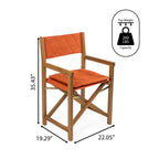 Chaises de réalisateur pliables d'extérieur Theo Classic en bois d'acacia, style milieu du siècle, avec dossier matelassé en losanges et coussin (lot de 2), par JONATHAN Y.