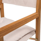 Chaises de réalisateur pliables d'extérieur Theo Classic en bois d'acacia, style milieu du siècle, avec dossier matelassé en losanges et coussin (lot de 2), par JONATHAN Y.