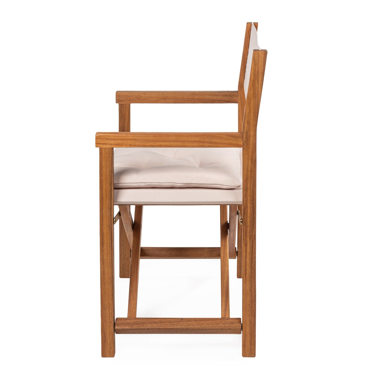 Chaises de réalisateur pliables d'extérieur Theo Classic en bois d'acacia, style milieu du siècle, avec dossier matelassé en losanges et coussin (lot de 2), par JONATHAN Y.
