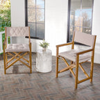 Chaises de réalisateur pliables d'extérieur Theo Classic en bois d'acacia, style milieu du siècle, avec dossier matelassé en losanges et coussin (lot de 2), par JONATHAN Y.