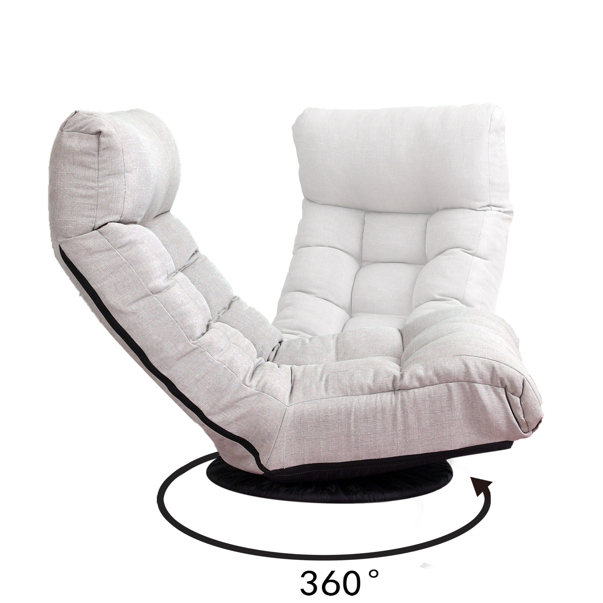 Ensemble fauteuil inclinable rembourré sans accoudoirs avec repose-pieds et appui-tête réglable