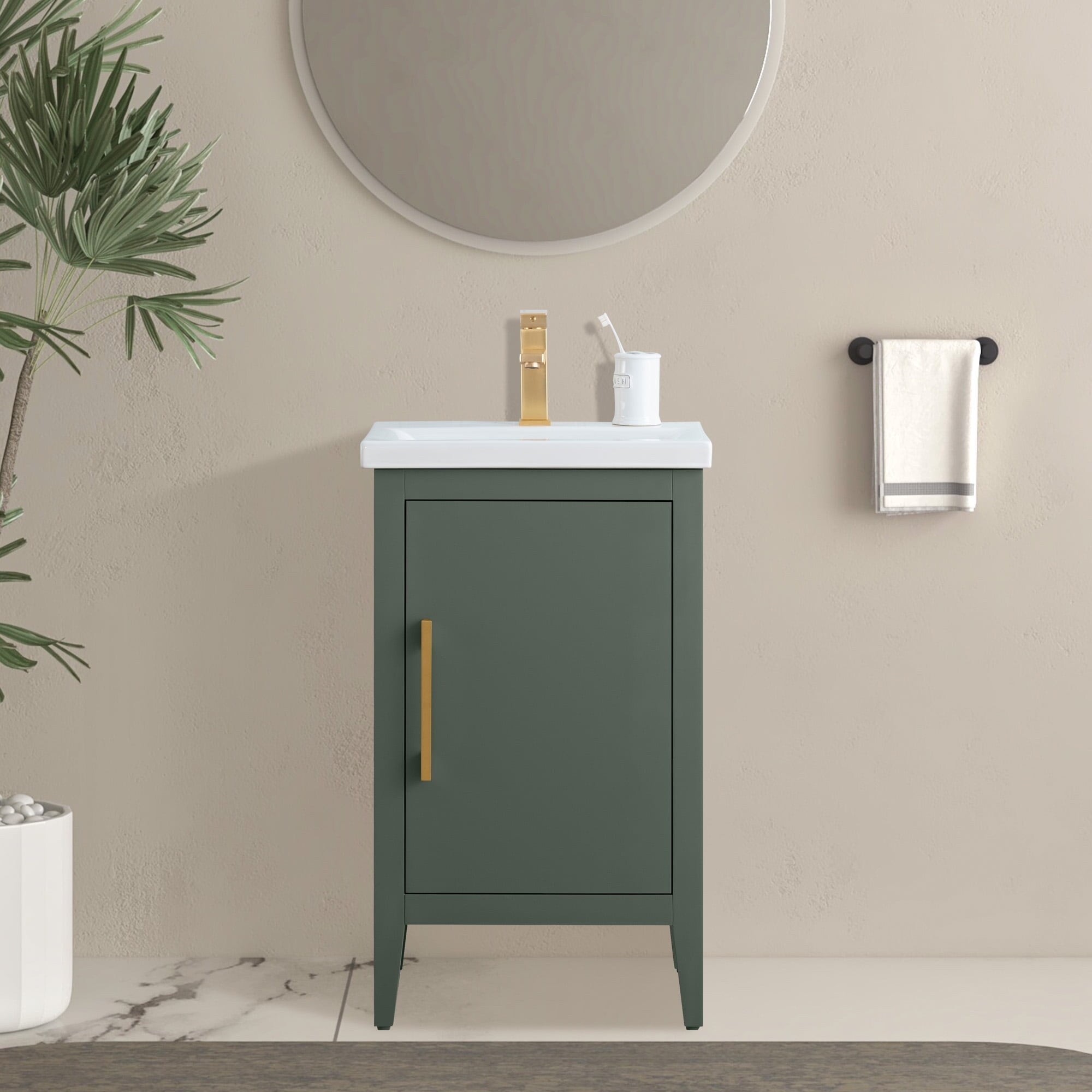 Meuble-lavabo simple vasque Vanity Art 20, 24 ou 30 pouces avec plan de travail en céramique