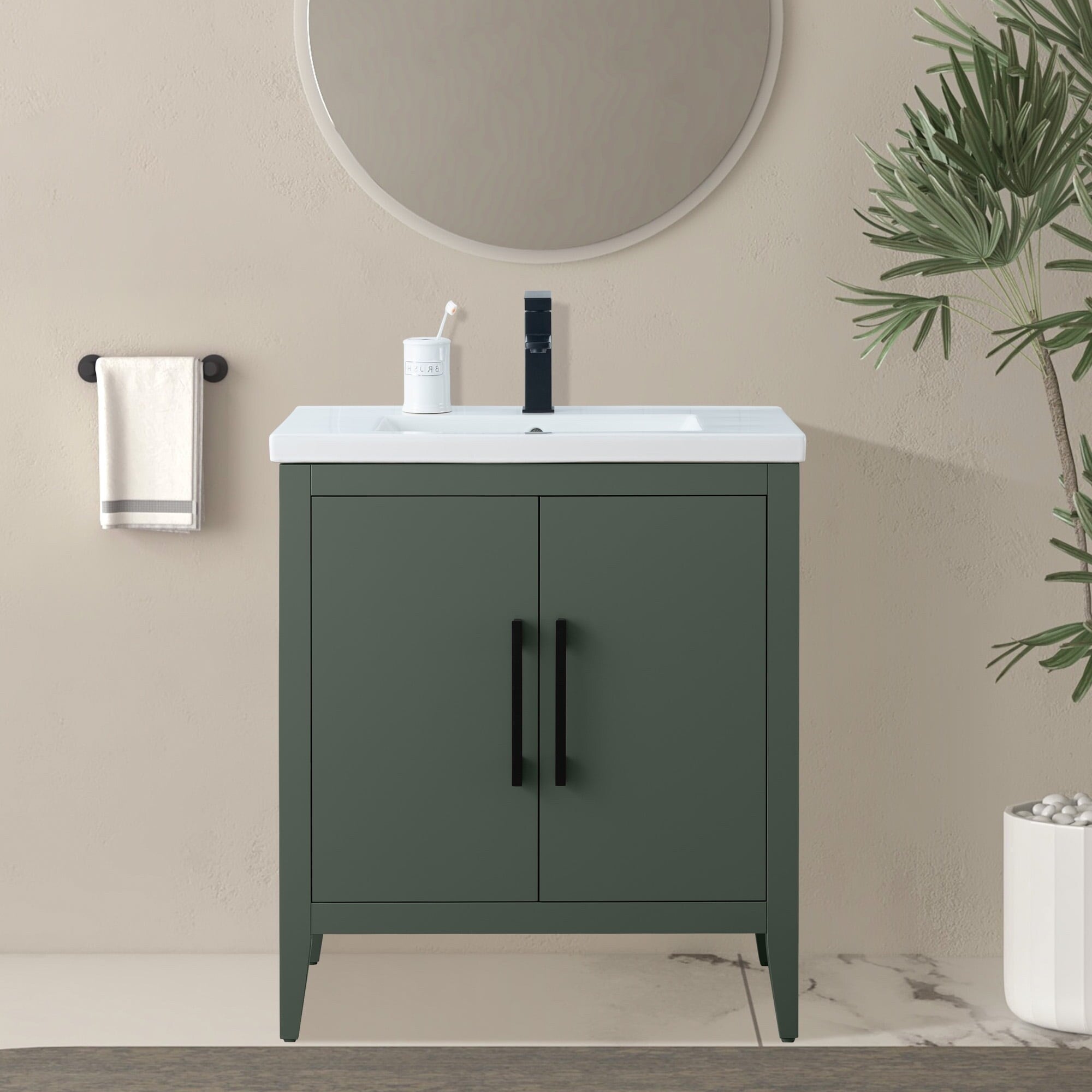 Meuble-lavabo simple vasque Vanity Art 20, 24 ou 30 pouces avec plan de travail en céramique