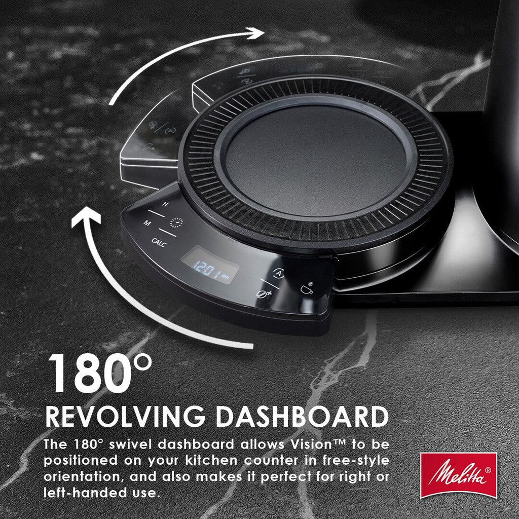 Cafetière à filtre Vision Luxe 12 tasses avec tableau de bord pivotant