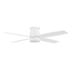 Ventilateur de plafond encastré WINGBO 44/52 pouces à courant continu avec éclairage et télécommande, 4 pales réversibles