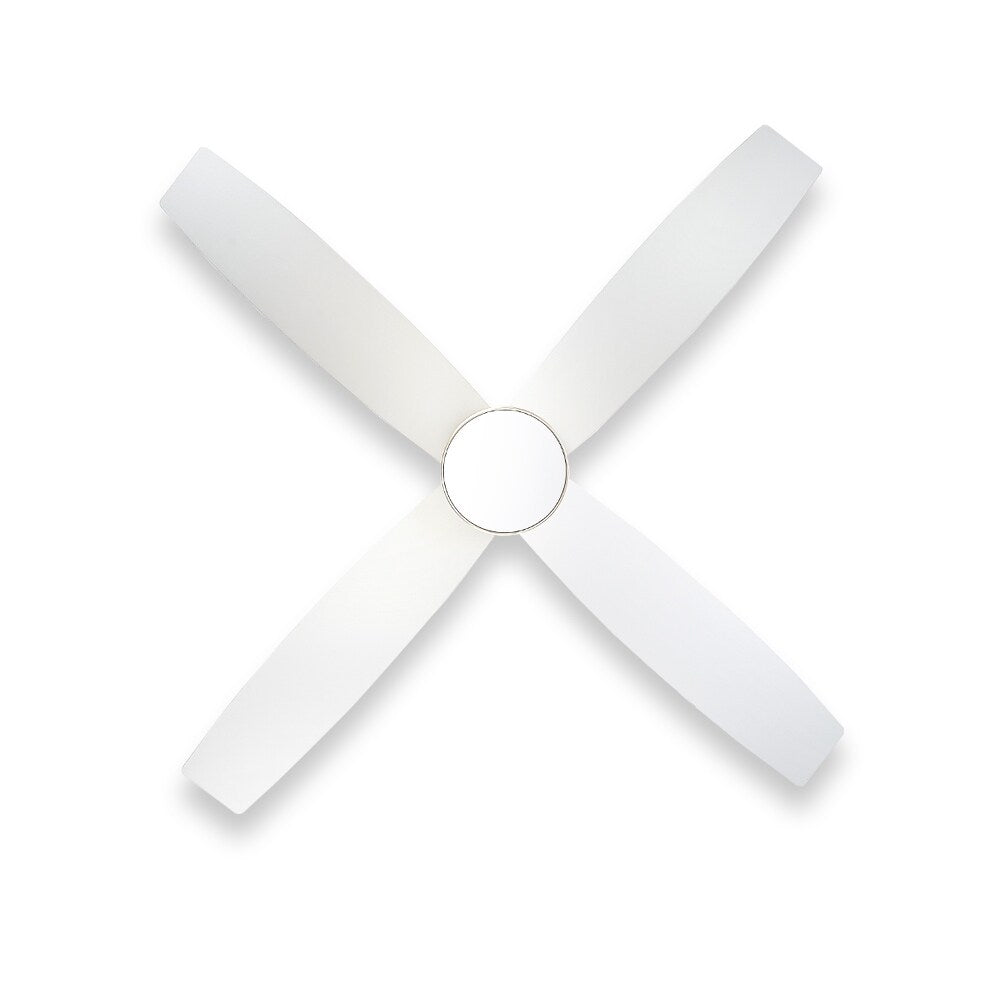 Ventilateur de plafond encastré WINGBO 44/52 pouces à courant continu avec éclairage et télécommande, 4 pales réversibles