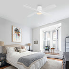 Ventilateur de plafond encastré WINGBO 44/52 pouces à courant continu avec éclairage et télécommande, 4 pales réversibles