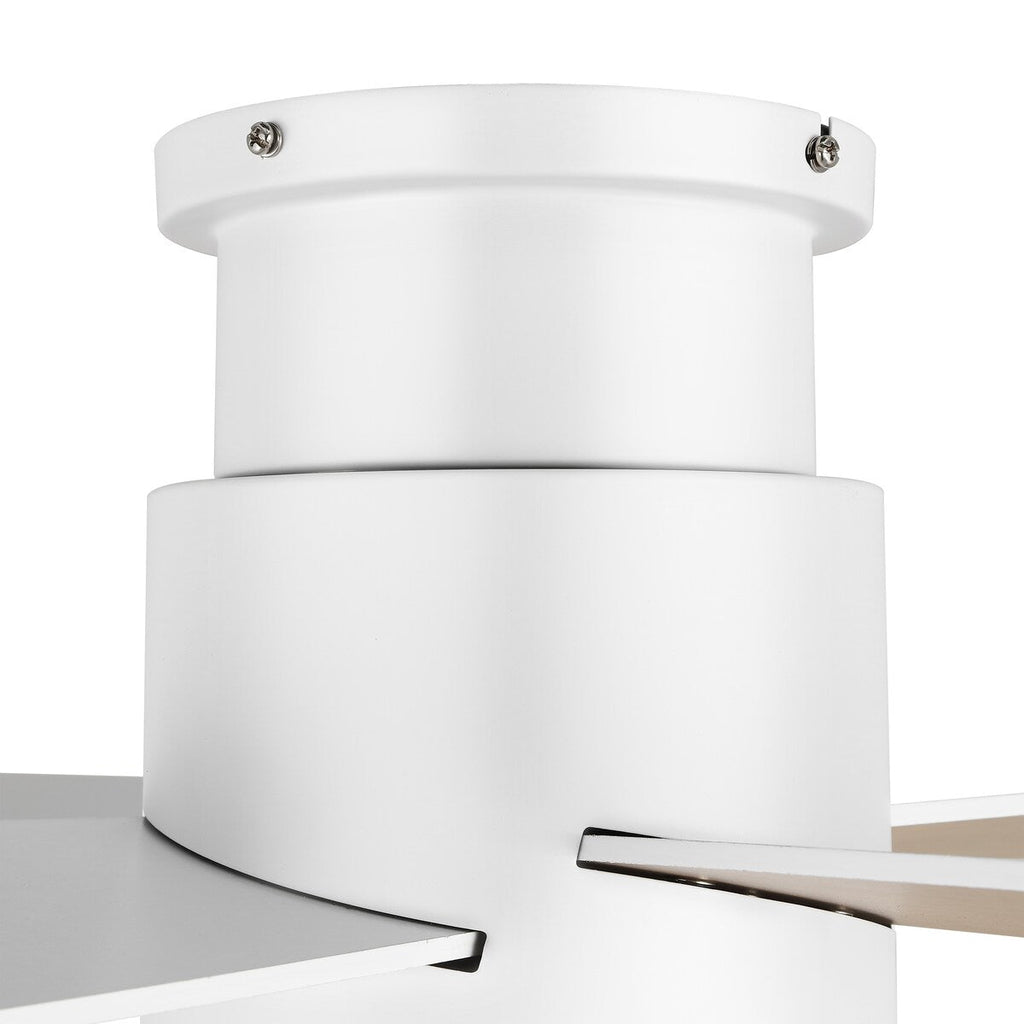 Ventilateur de plafond encastré WINGBO 44/52 pouces à courant continu avec éclairage et télécommande, 4 pales réversibles