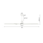 Ventilateur de plafond intérieur WINGBO 54 pouces à moteur CC sans éclairage - Non disponible