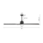 Ventilateur de plafond intérieur WINGBO 54 pouces à moteur CC sans éclairage - Non disponible