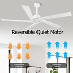 Ventilateur de plafond intérieur WINGBO 54 pouces à moteur CC sans éclairage - Non disponible