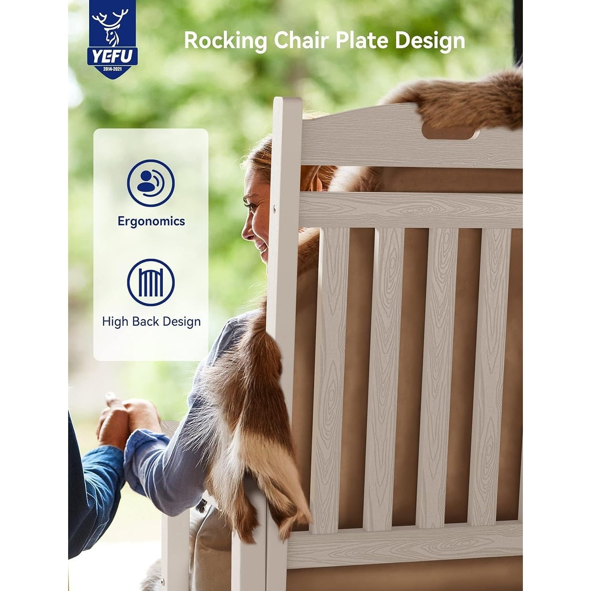 Fauteuil à bascule d'extérieur WINSOON tout temps, lot de 2