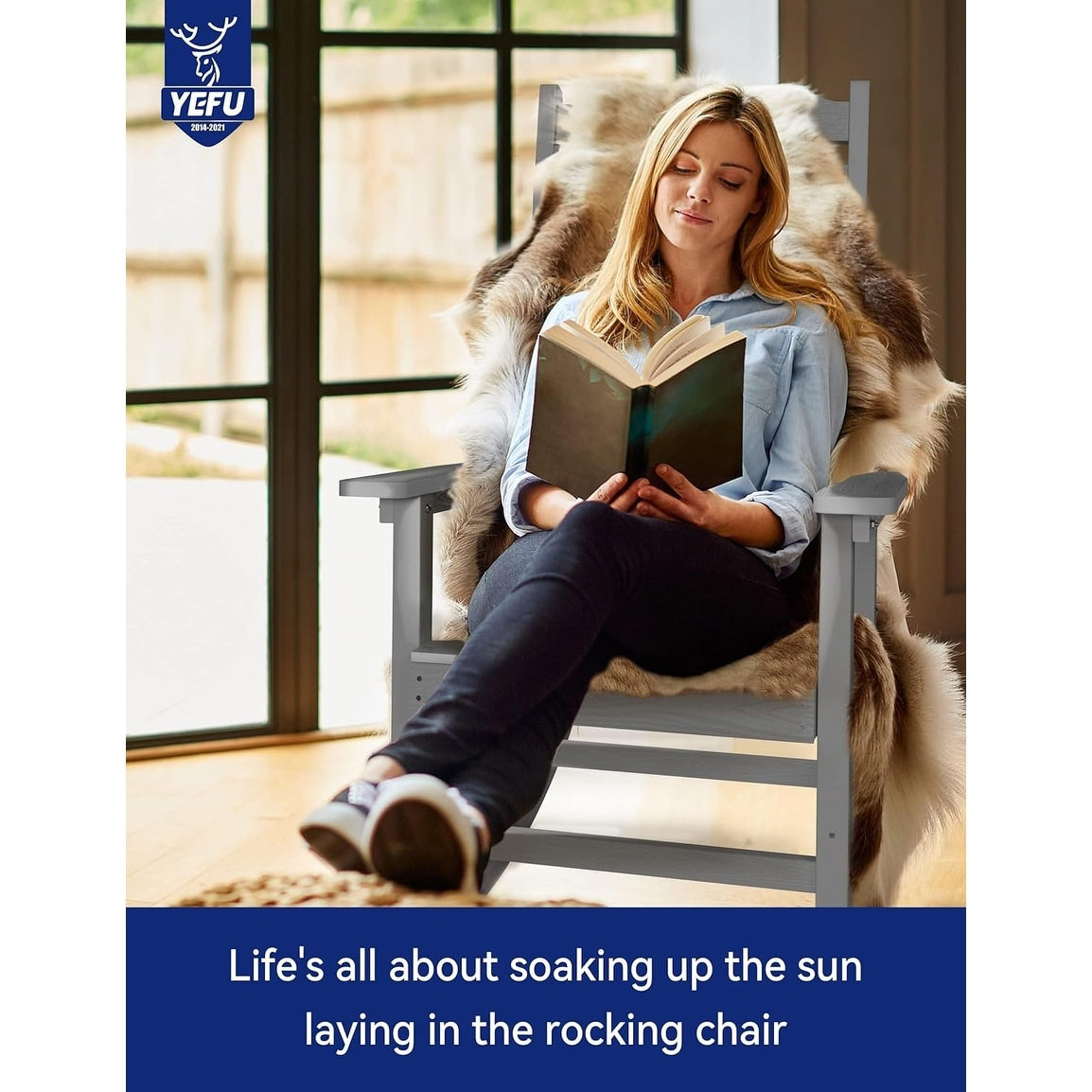 Fauteuil à bascule d'extérieur WINSOON tout temps, lot de 2